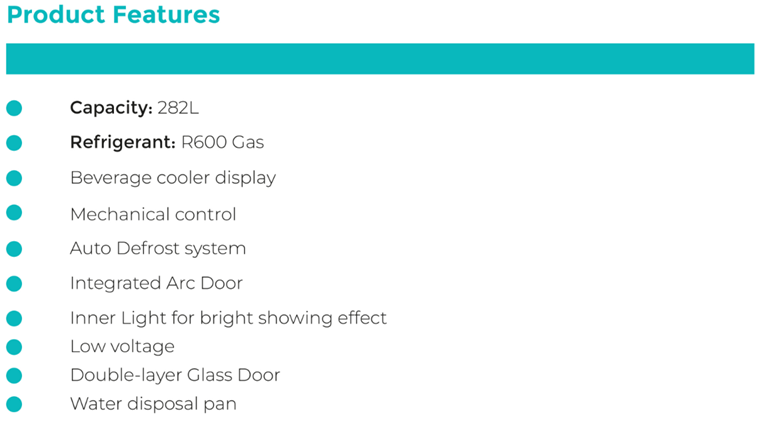 Hisense FL37FC 282L Showcase Chiller Fridge