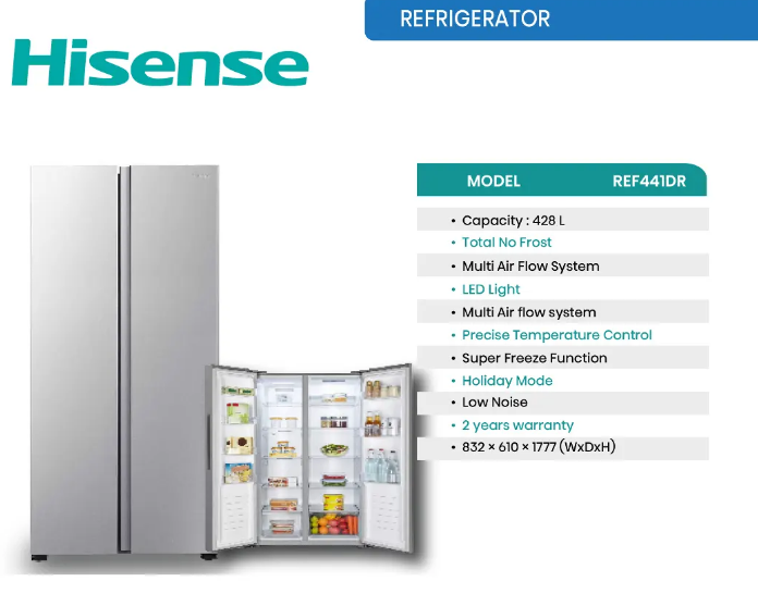 Hisense REF441DR 434L Fridge
